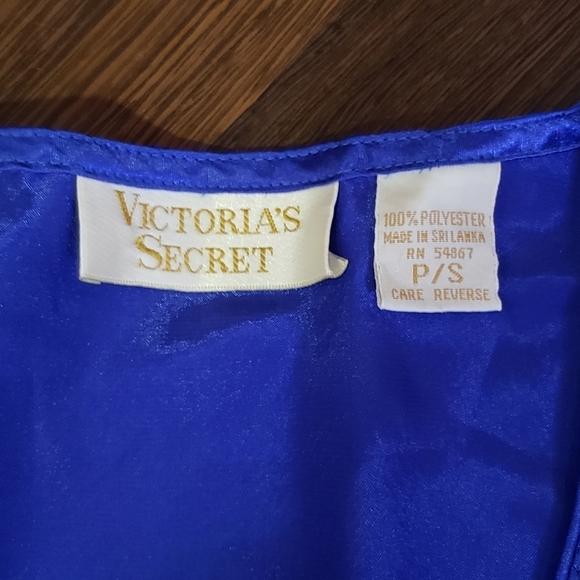 Victoria's Secret Vintage Blue Satin Pearl Button Nightie | Size P/S - Picture 6 of 9
